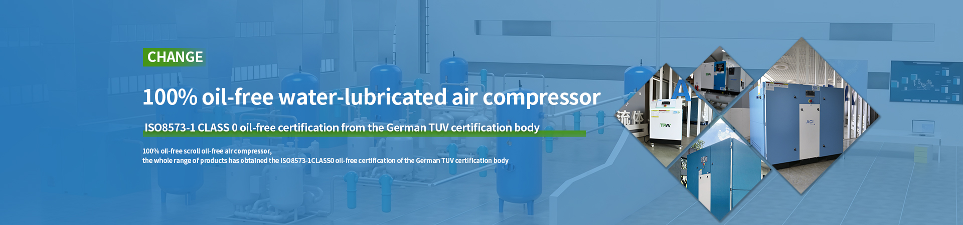 Oil free lubricated air compressor